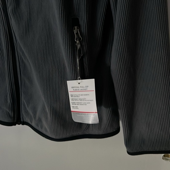 NWT Eddie Bauer Men's Dark Grey Stretch Fleece Jacket Large - Picture 9 of 15